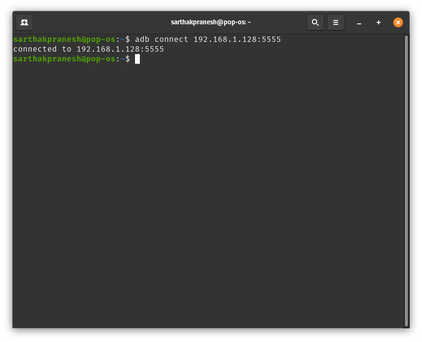 Result for `adb connect 192.168.1.128:5555`