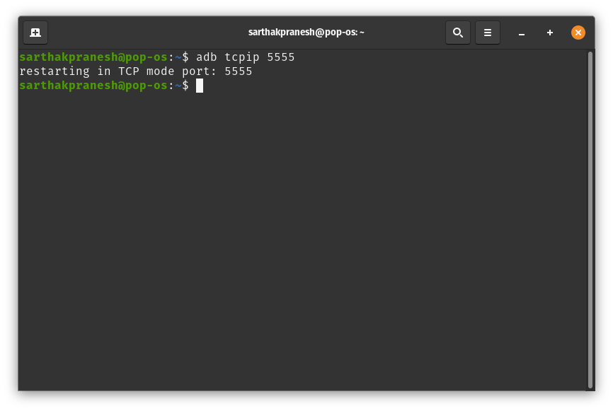 Results for `adb tcpip 5555`